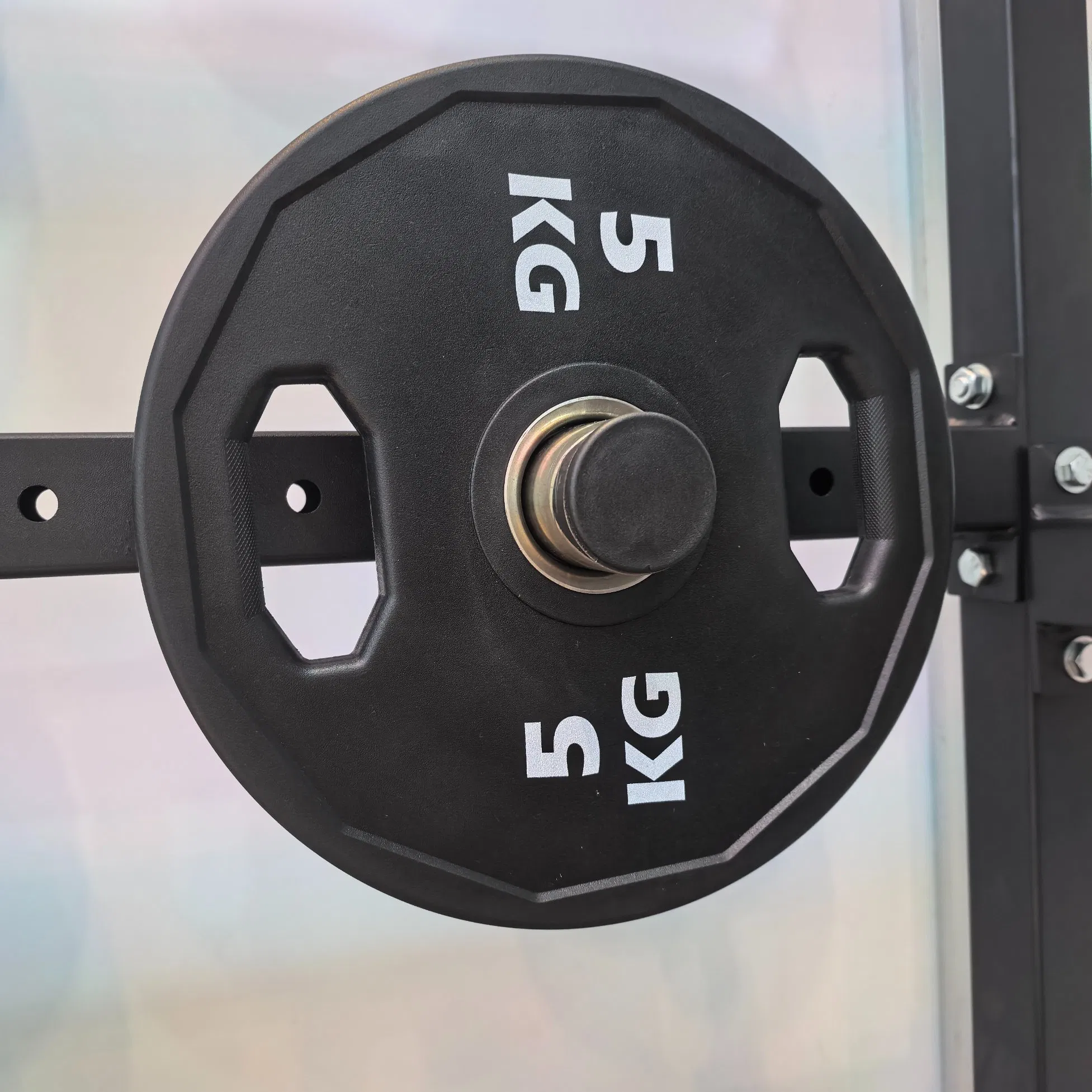 Barbell Cast Iron Weight Disc Rubber Tri Grip Bumper Plates