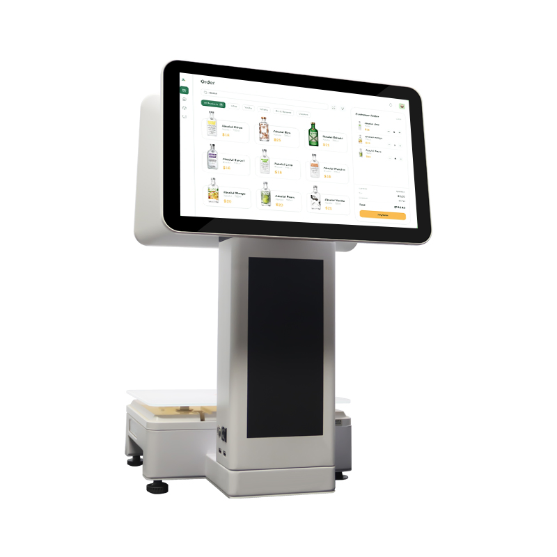 OEM Dual Screen Touch POS System with New Ai Digital electronic Weight Scale Electronic Cash Register and Fruit Weighing Printer