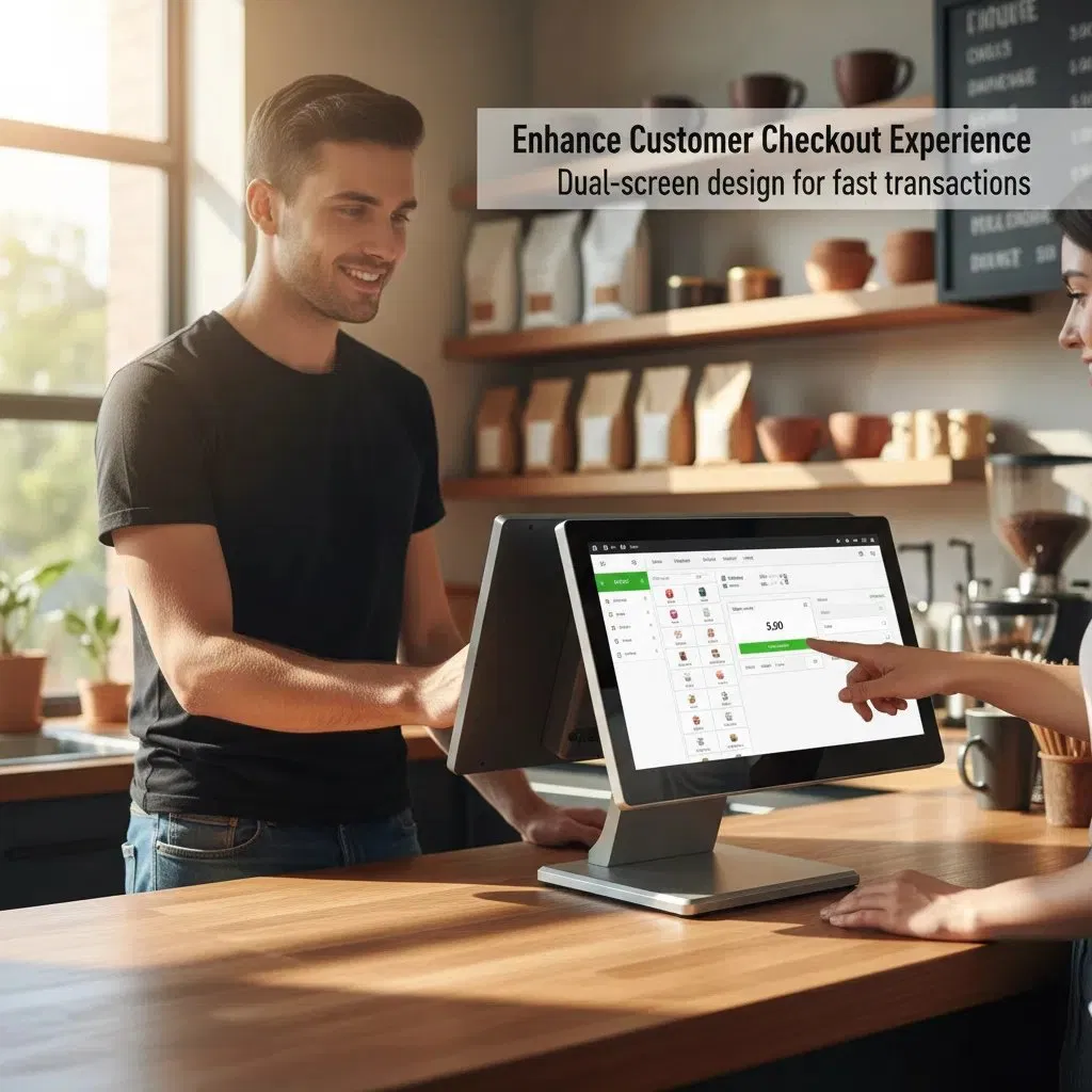 Durable 15.6" All-in-One POS System with Slim Aluminum Body, Windows/Android OS