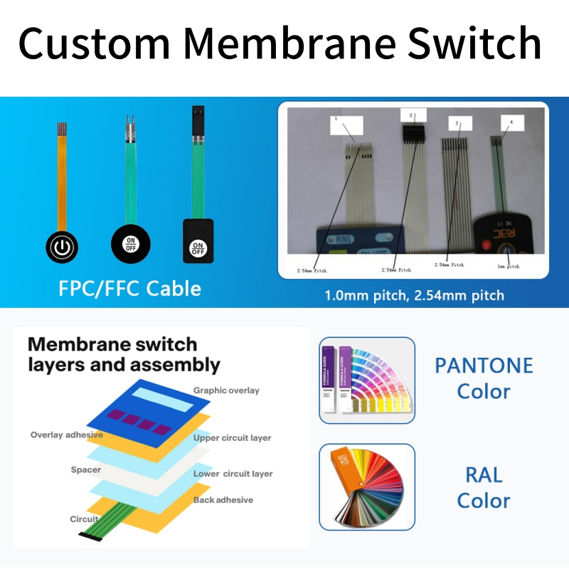 Smart Electronics FPC Keypad Membrane Switches Touch Treadmill Silkscreen Membrane Switch