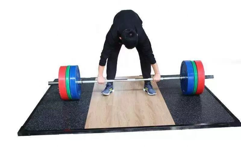 Custom Deadlift Training Platform, Wood Rubber Construction for Gym Flooring Weightlifting Gear