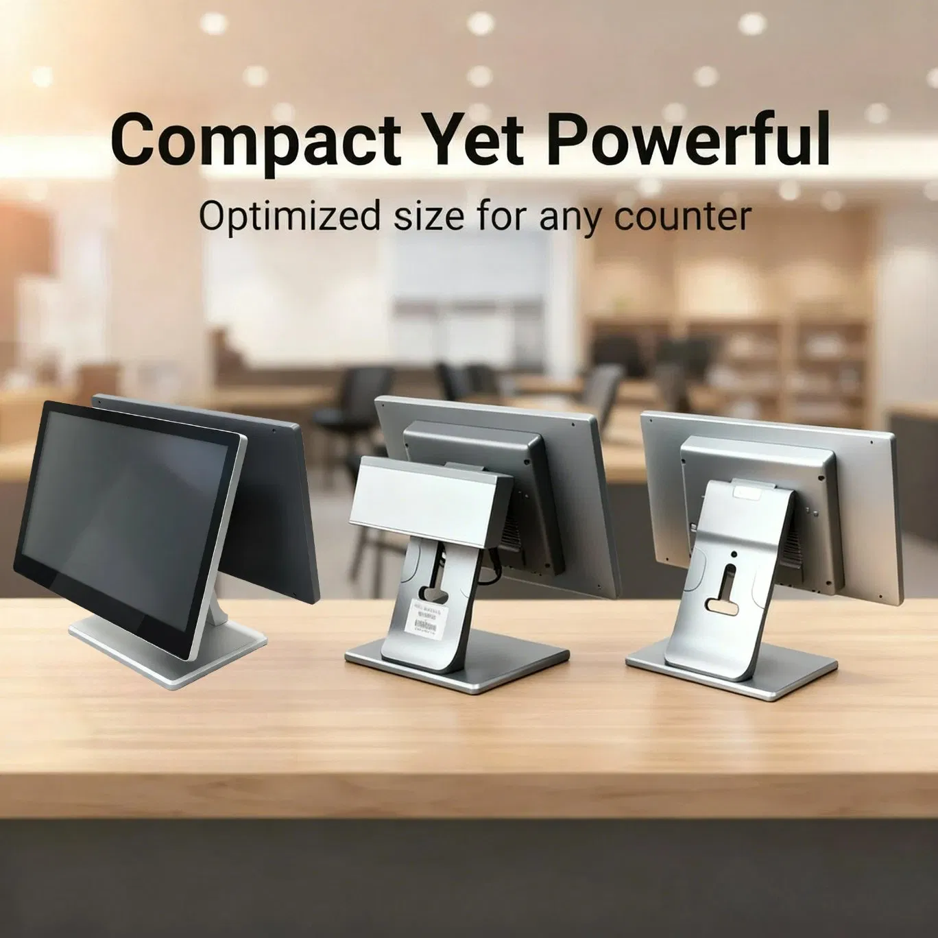 Durable 15.6" All-in-One POS System with Slim Aluminum Body, Windows/Android OS