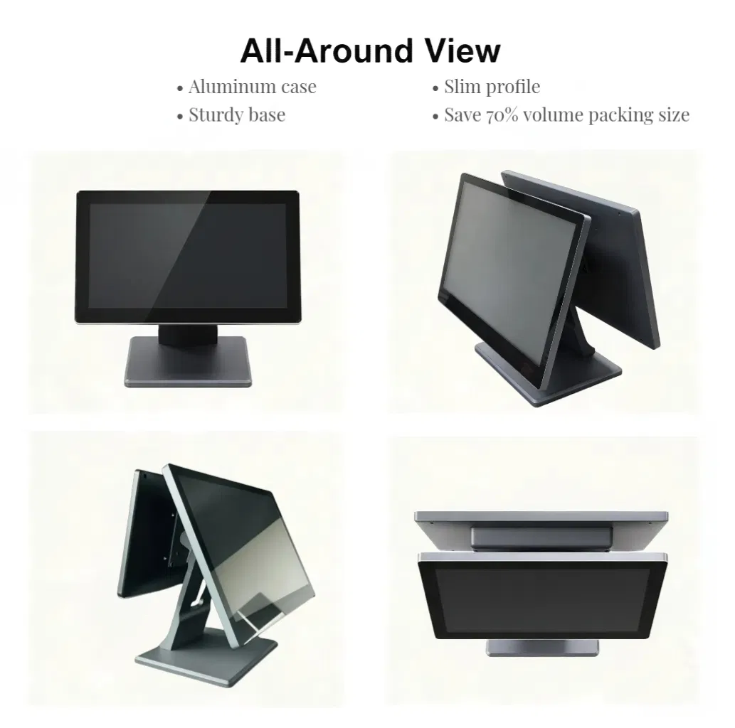 Durable 15.6" All-in-One POS System with Slim Aluminum Body, Windows/Android OS