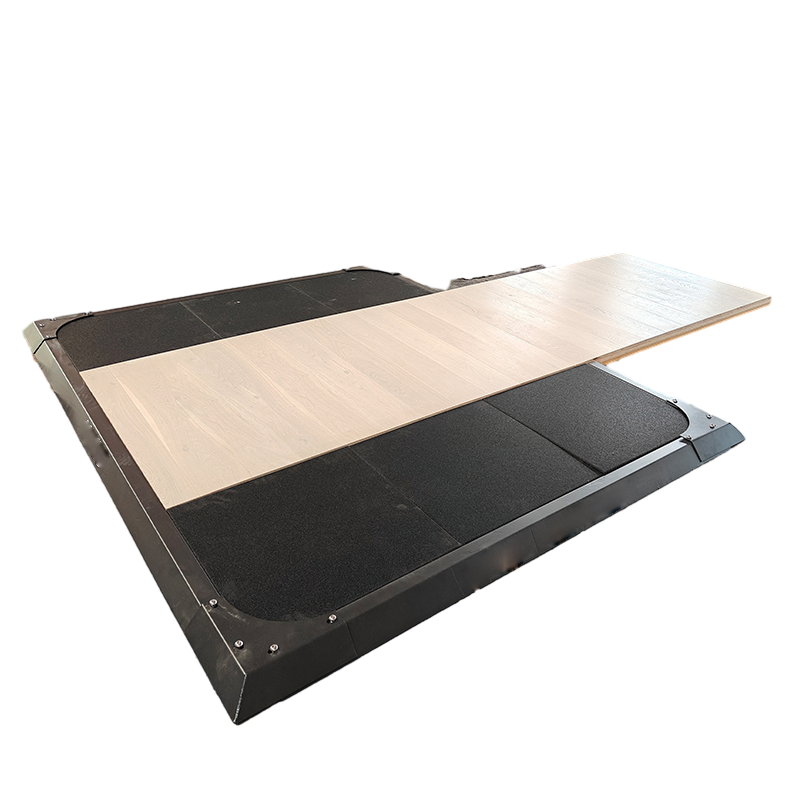Heavy-Duty Rubber and Wood Weightlifting Platform for Gyms