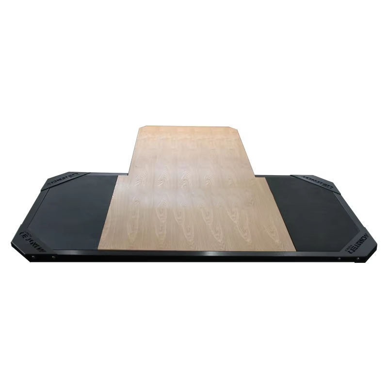 Heavy-Duty Black Weightlifting Platform with Custom Logo Options