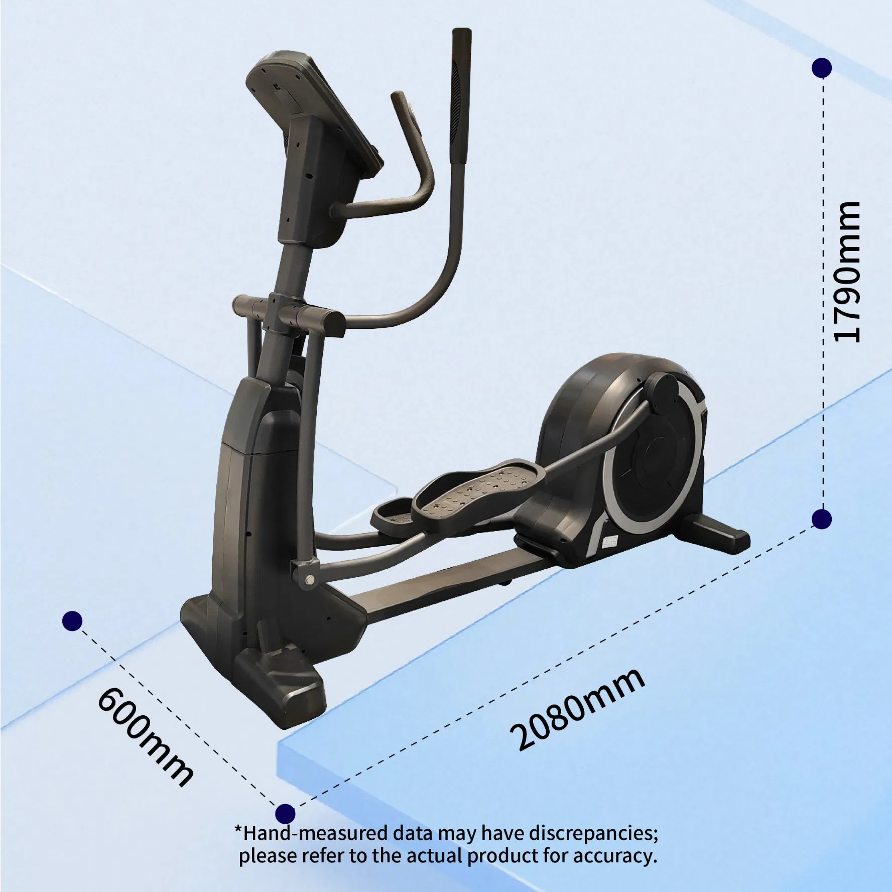 High Weight Capacity Elliptical Bike Quiet Smooth Motion Stamina Building Low Impact Aerobic Trainer Gym Equipment