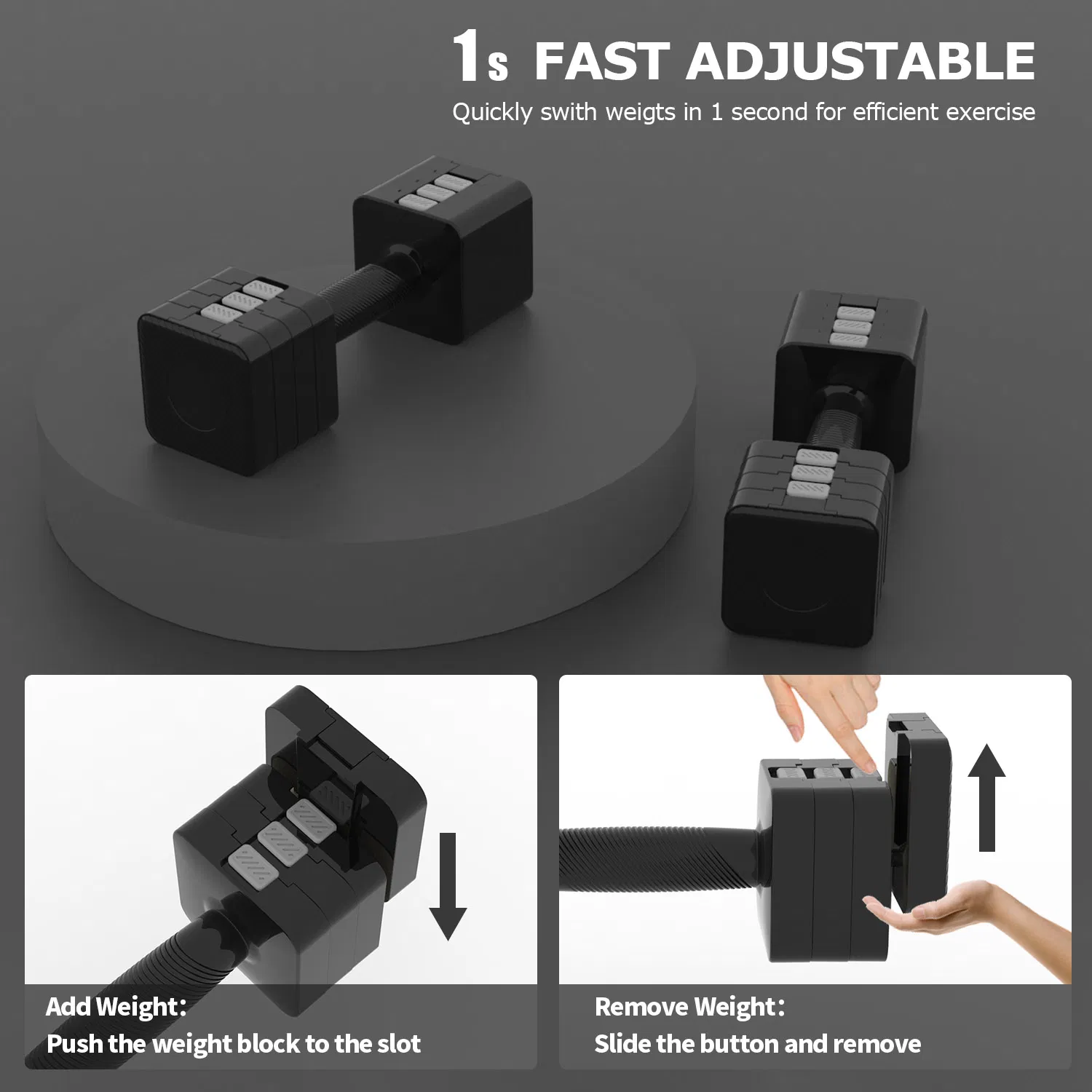 Quick Adjustable Dumbbell Manufacture 10kg Dumbbell Set Wholesale New Style Adjust Dumbbells for Women