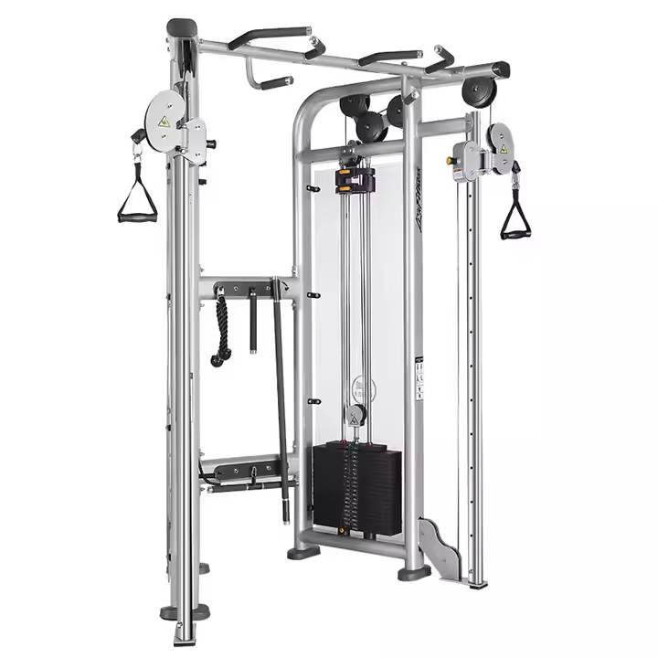 Commercial Dual-Pulley Functional Trainer with Sliding Arms &amp; Cable Crossover for Gym