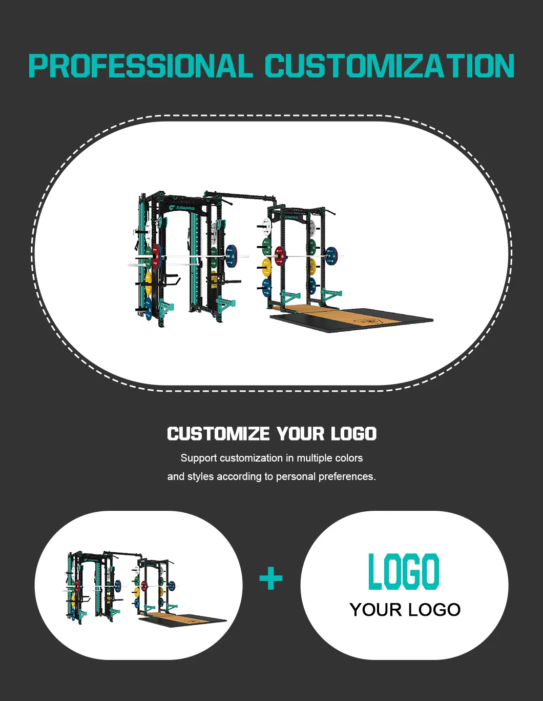 Commercial and Household Gym Power Cage Squat Rack Multi-Functional Fitness Equipment Smith Machine