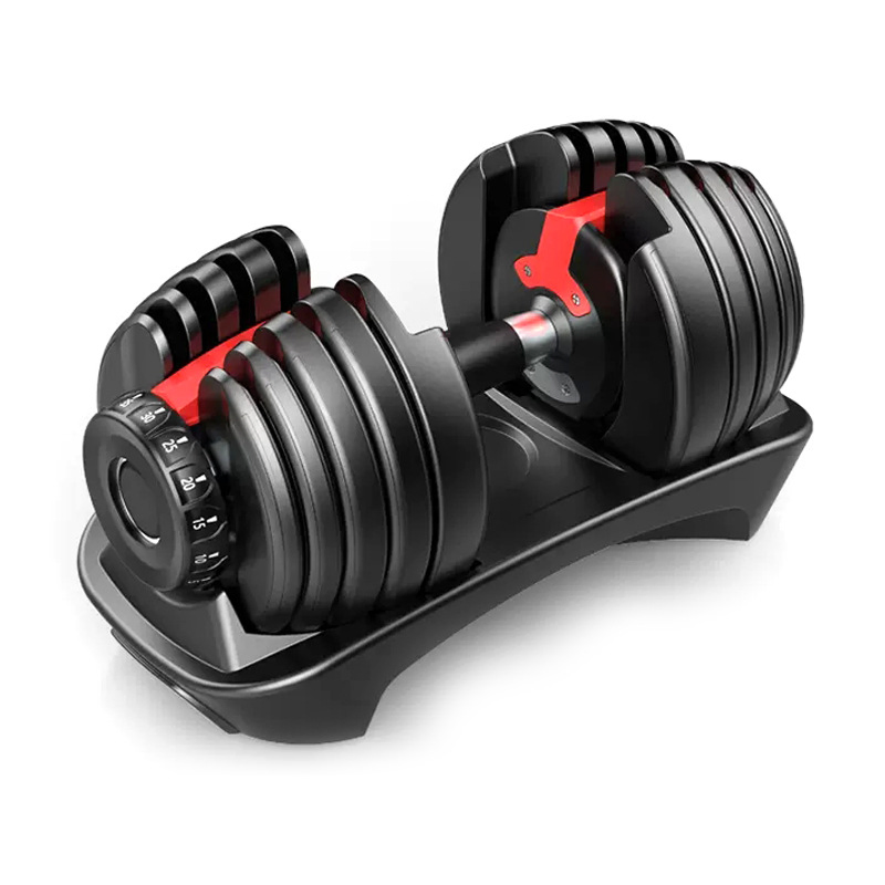 Premium Adjustable Gym Dumbbells 24kg 52.5lb with Rubber Coating