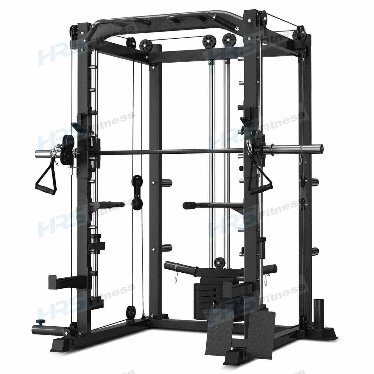 Multifunctional 6-in-1 Power Rack with Smith &amp; Cable Machine