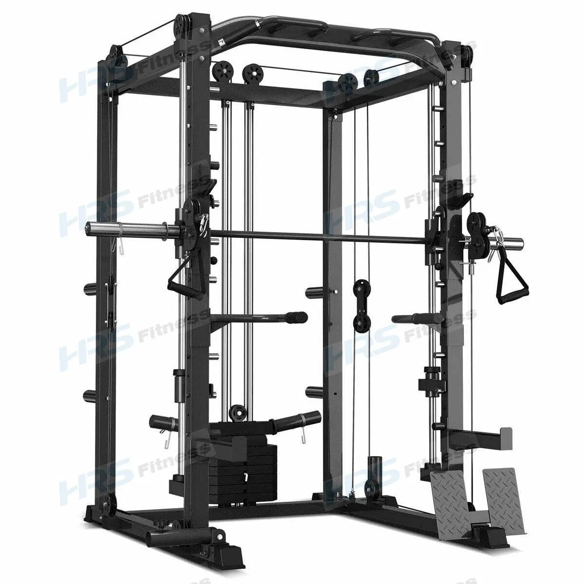 Multifunctional 6-in-1 Power Rack with Smith &amp; Cable Machine