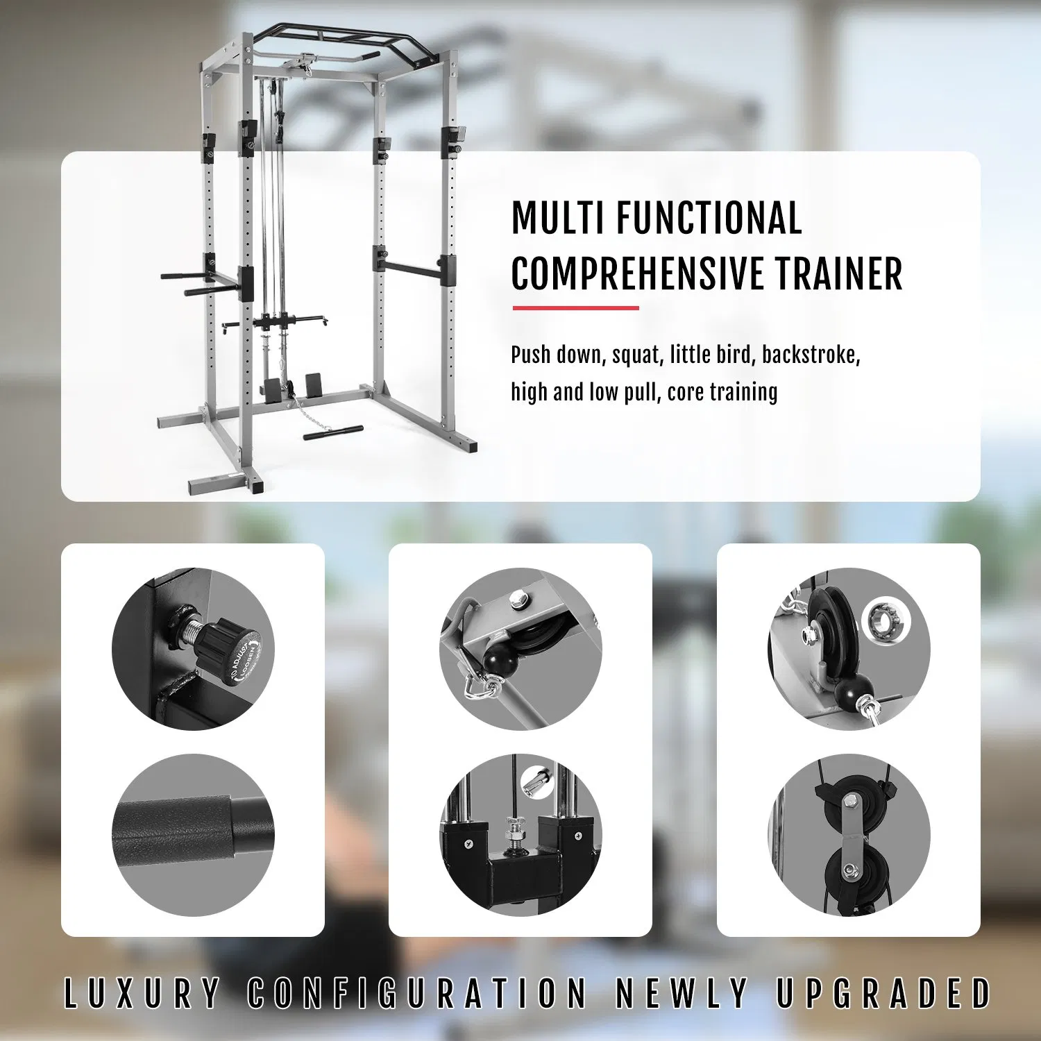 High Quality Multi-Functional Power Rack Strength Training Equipment Rack Weight Lifting Racks Body Building Equipment Smith Machine Equipos De Gimnasio
