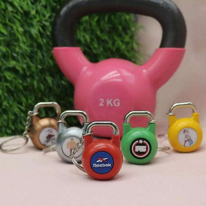 Adjustable Handle Manufacturer Business Gym Keychain Men Key Ringpainted Kettlebell Keychain