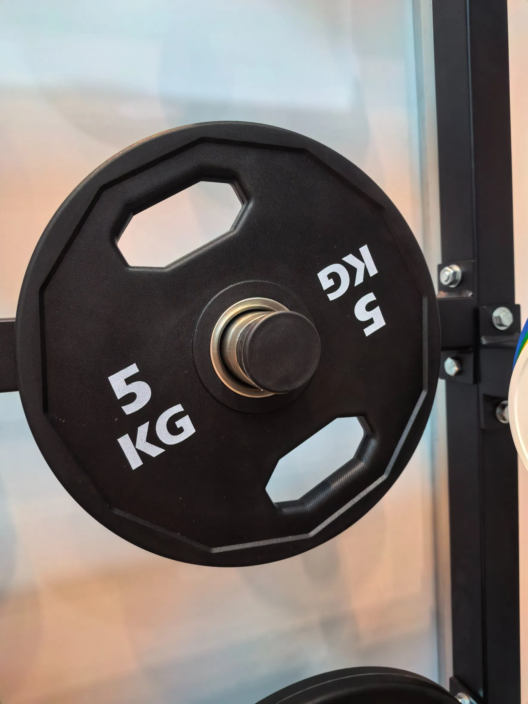 Professional Gym Tri Grip Cast Iron Weights Plates Fitness Equipment Rubber Barbell Bumper Plates