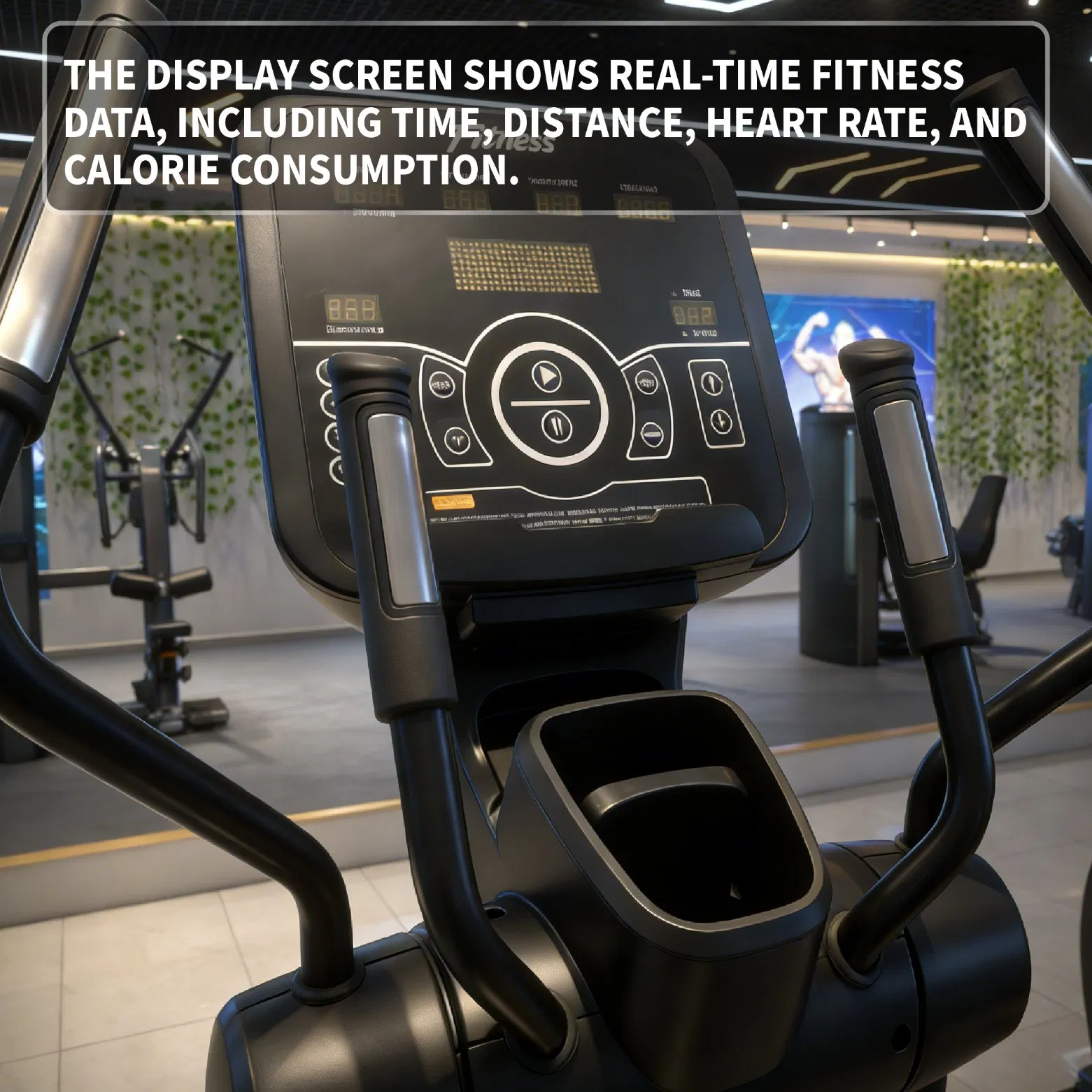 High Weight Capacity Elliptical Bike Quiet Smooth Motion Stamina Building Low Impact Aerobic Trainer Gym Equipment