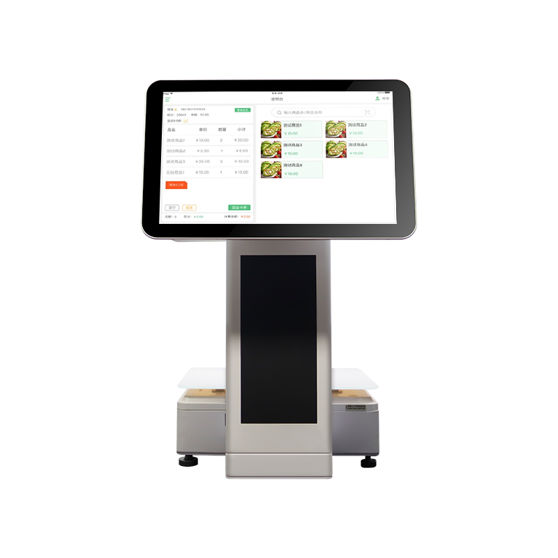OEM Dual Screen Touch POS System with New Ai Digital electronic Weight Scale Electronic Cash Register and Fruit Weighing Printer