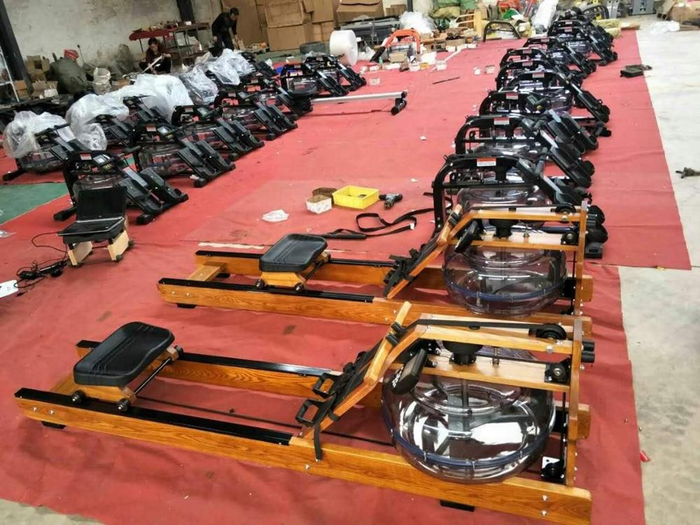Commercial Gym Equipment Cardio Machine Foldable Rowing Machine Wooden Water Rower