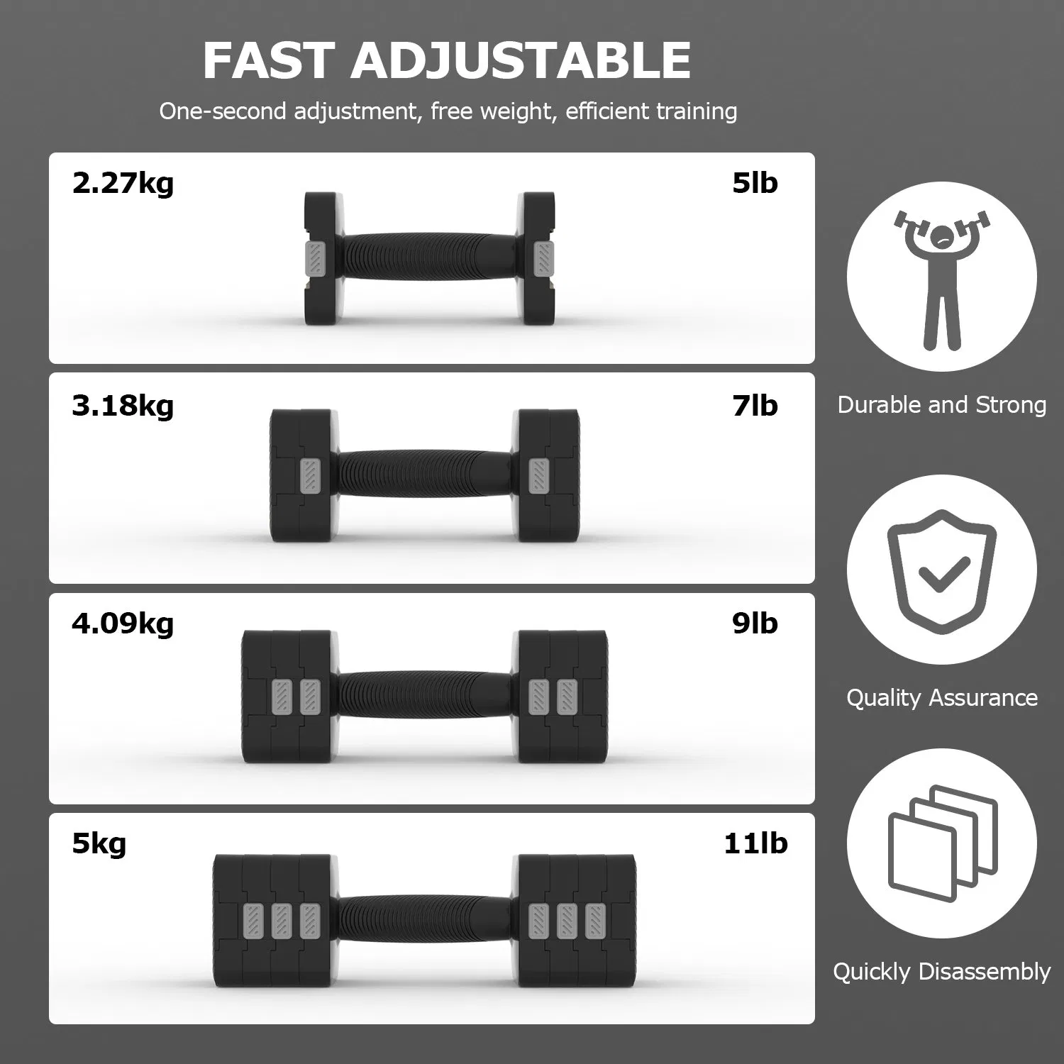 Quick Adjustable Dumbbell Manufacture 10kg Dumbbell Set Wholesale New Style Adjust Dumbbells for Women