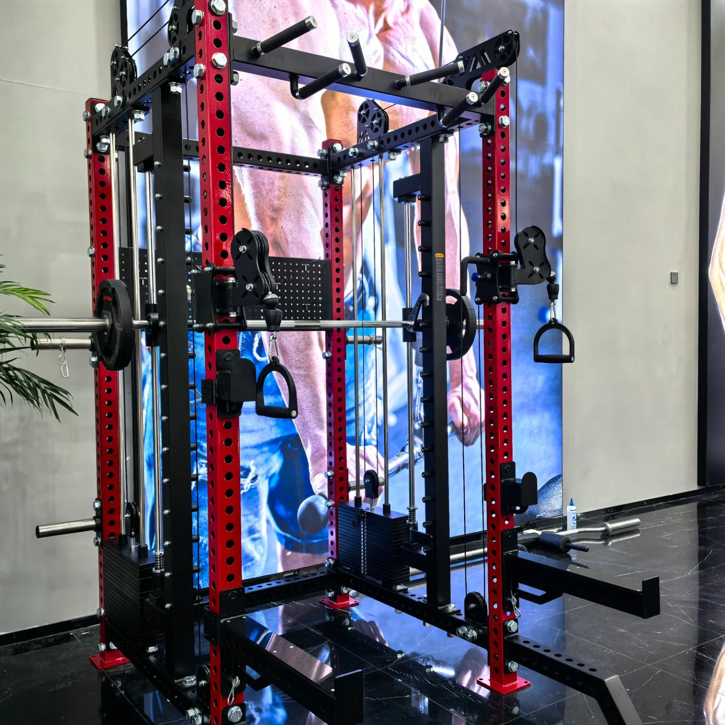 China Factory Power Cage Half Rack Multi-Functional Gym Equipment Smith Machine Fitness Squat Rack