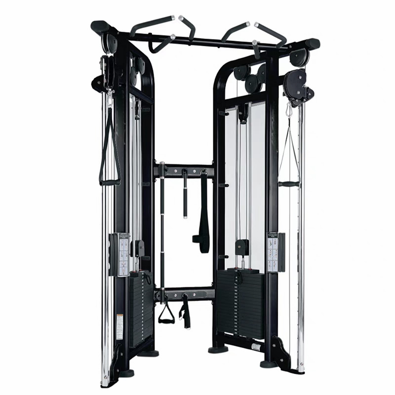 Commercial Dual-Pulley Functional Trainer with Sliding Arms &amp; Cable Crossover for Gym