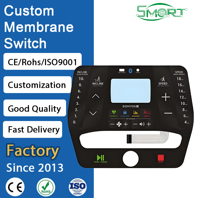 Smart Electronics Custom Treadmill Membrane Switch Control Panel LED Membrane Keypads for Electric Treadmill