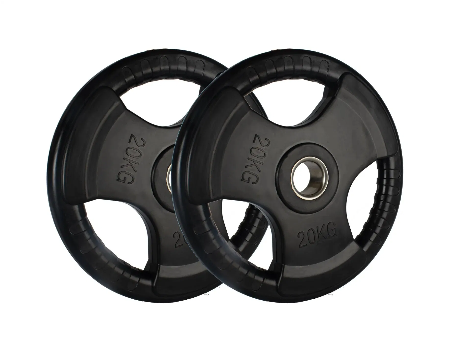 Gym Fitness Grip Plate Bumper Disc Tri Grip Weight Plate