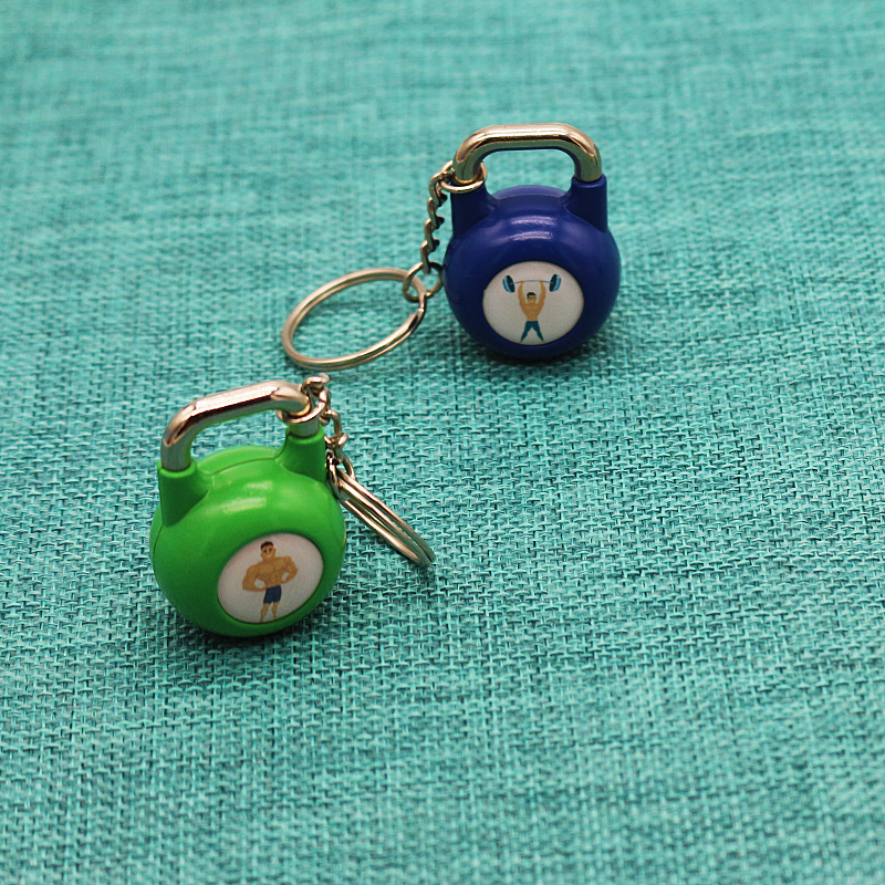 Adjustable Handle Manufacturer Business Gym Keychain Men Key Ringpainted Kettlebell Keychain