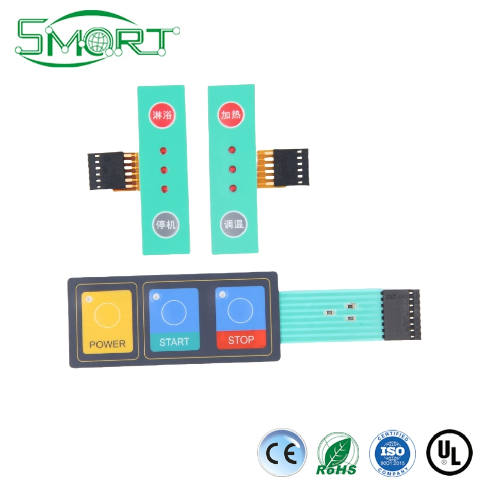Smart Electronics China Factory Custom Membrane Switch Panel Keyboard Poly Dome Keypad Button Membrane Switch Keyboard