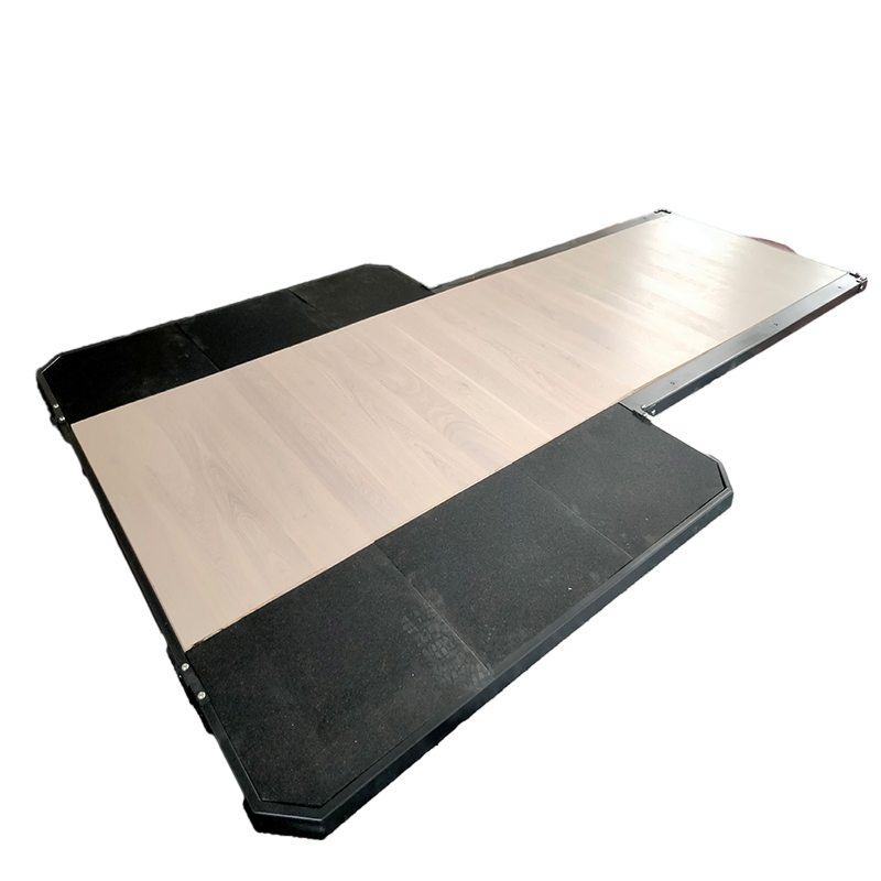 Heavy-Duty Rubber and Wood Weightlifting Platform for Gyms