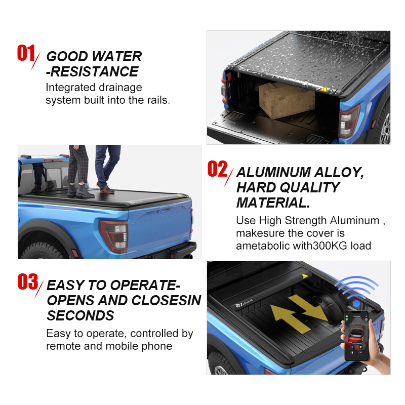 Zolionwil Waterproof Roller Lid Pickup Truck Bed Tonneau Cover for Ranger Wildtrak