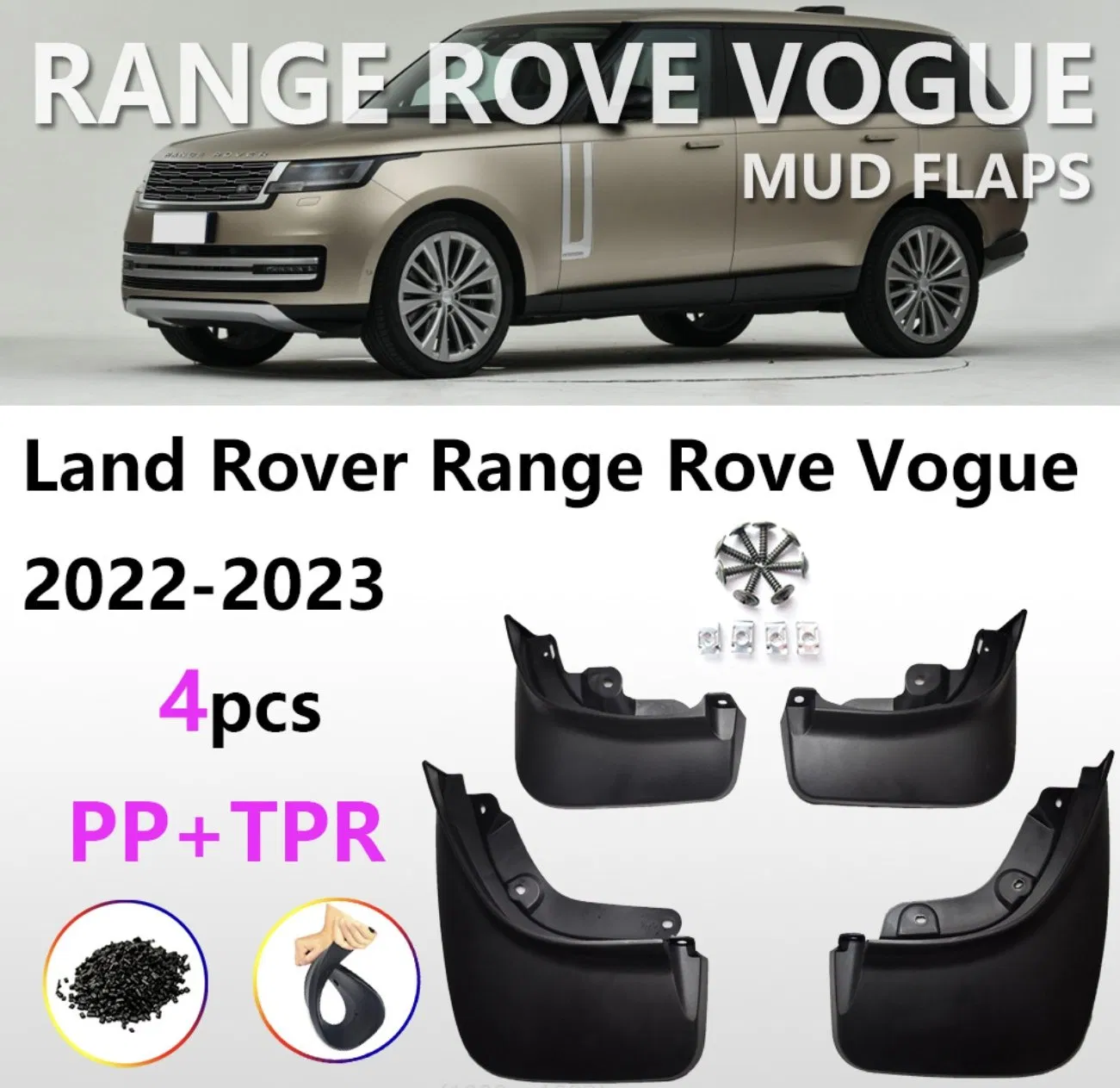 Premium All-Weather Mud Flaps for 2022 Ranger Rover Vogue