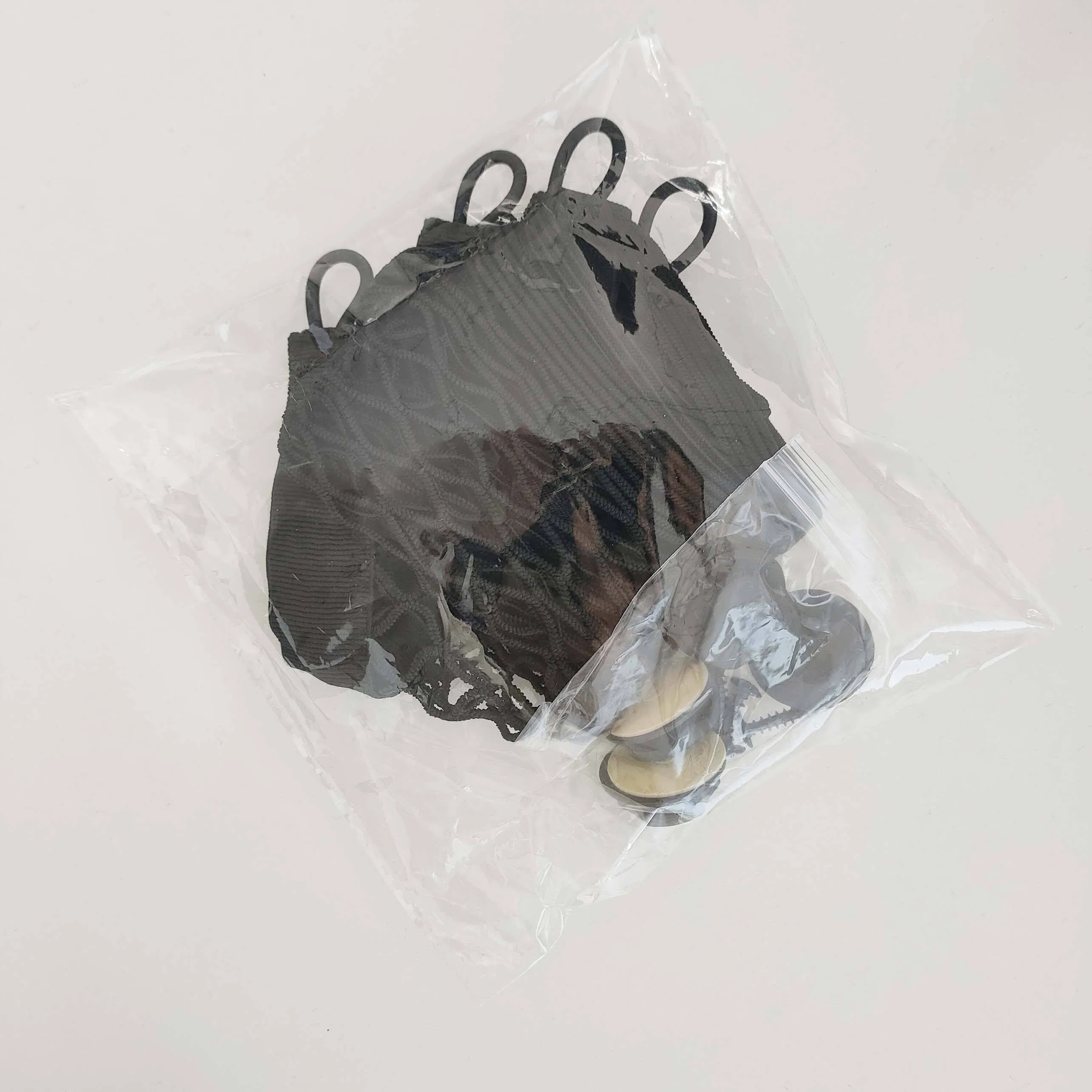 Black Trailer Crane Elastic Cargo Net Canvas Bag Side with Ring Buckle