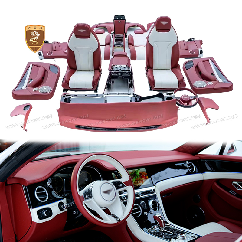Bentley Brand New Interior Upgrade Kit Dashboard LCD Screen Door Panels Leather Seat Cover for Bentley Continental Gt