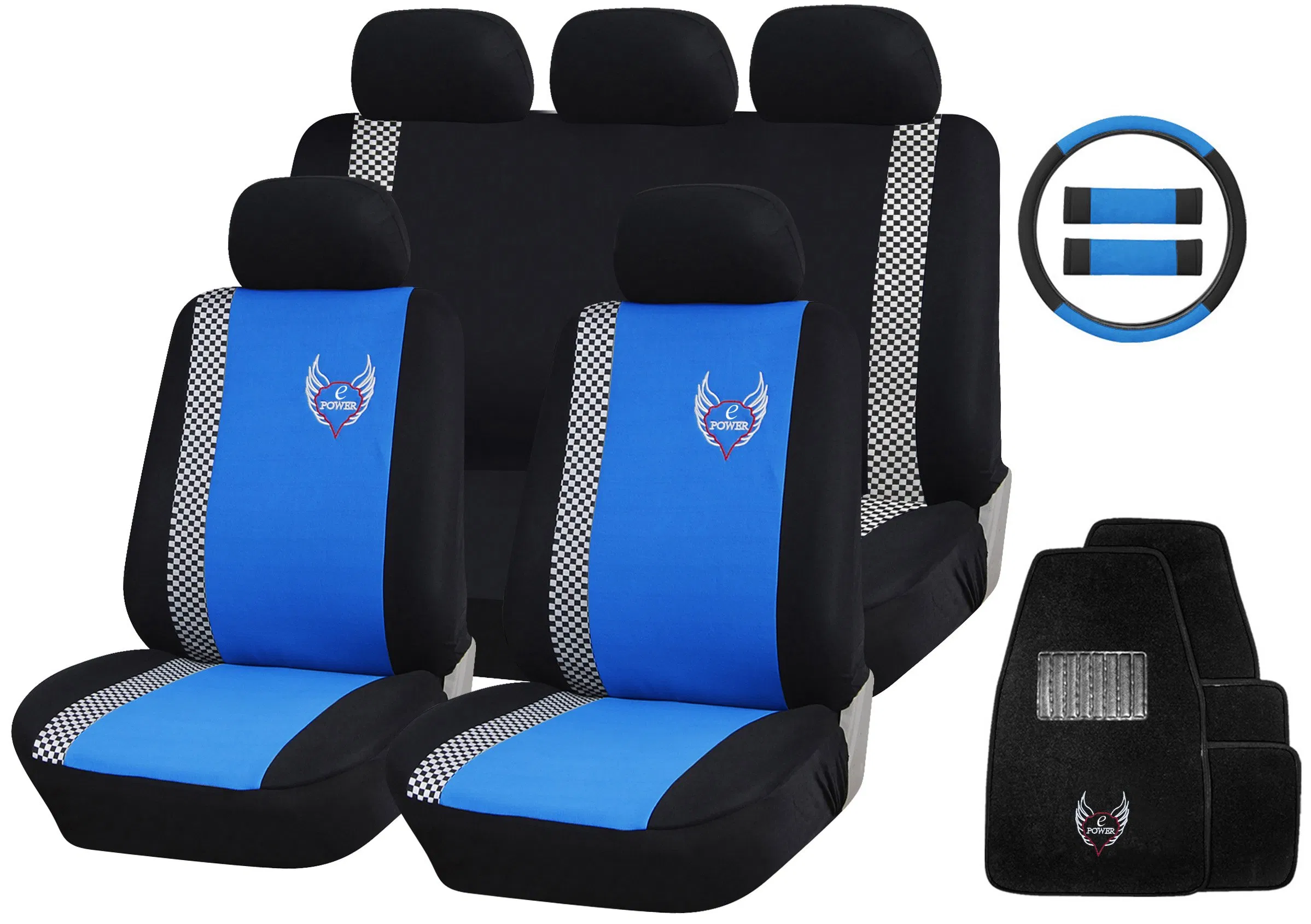 AG-S400 "E Power" Polyester and Jacquard Car Seat Cover Combo