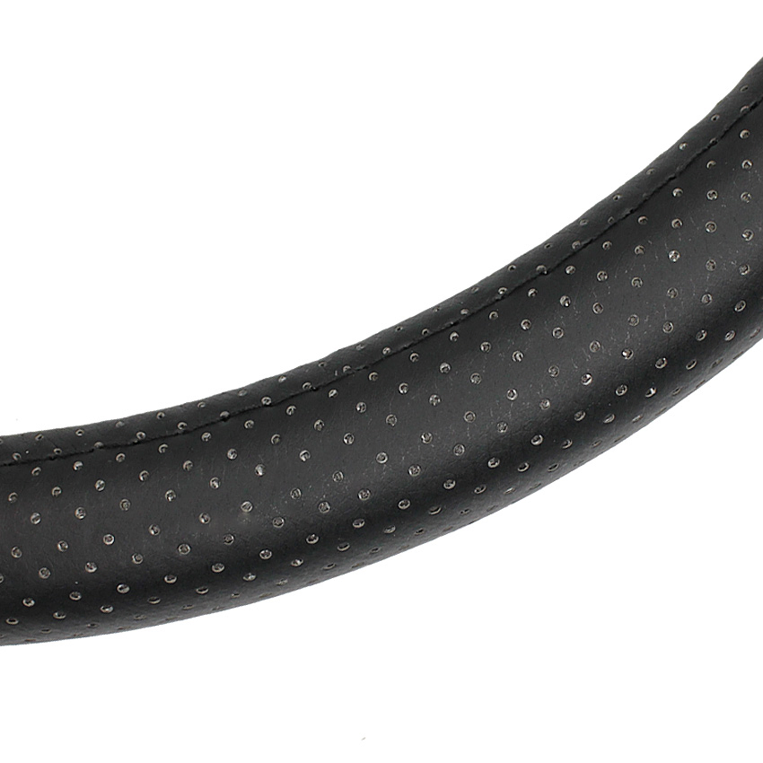 Black Car Vehicle PVC Faux Leather Anti-Slip Steering Wheel Wrap Cover