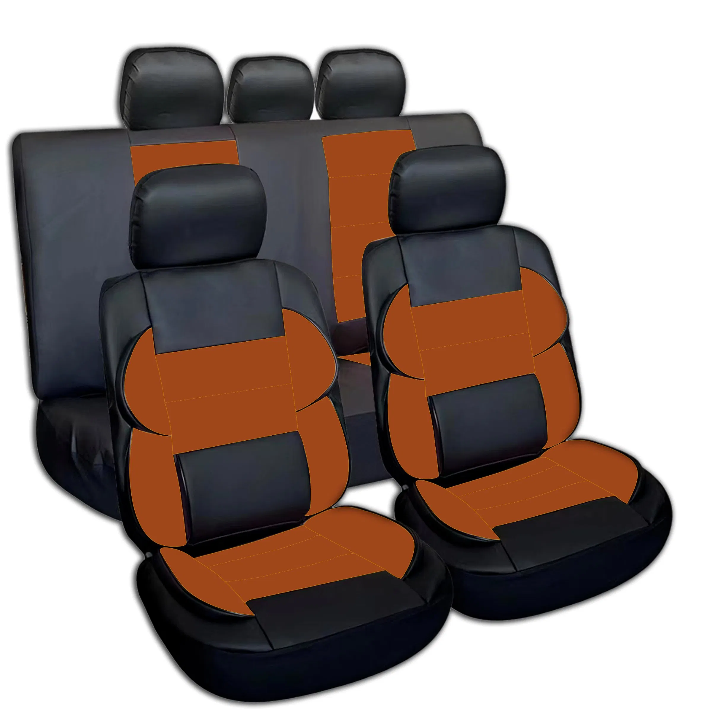 Waterproof Universal Coffee Car Seat Covers with Back Support