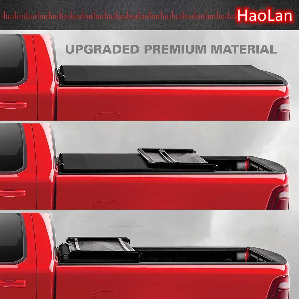 Factory Wholesale Bed Cover, Soft Tri Tonneau Cover for Ranger, Ford F-150, RAM, Tacoma