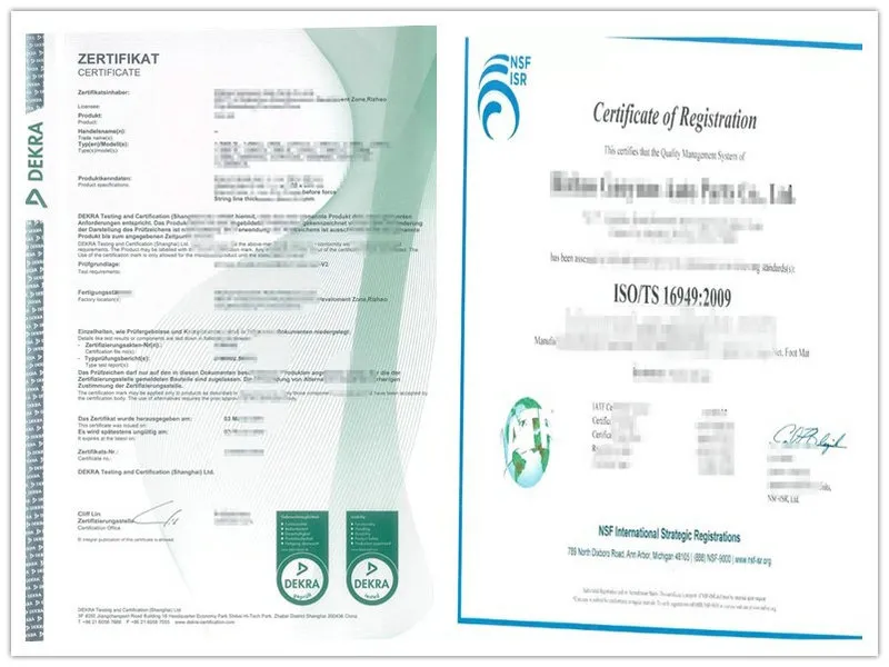 Product Certificates