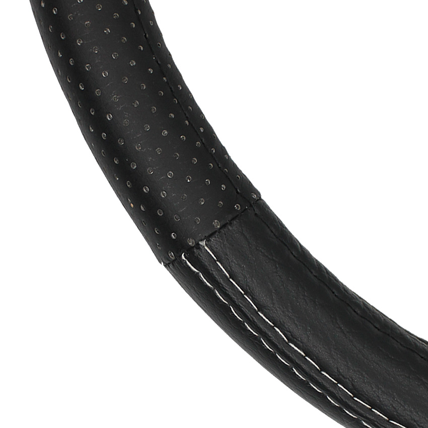 Black Car Vehicle PVC Faux Leather Anti-Slip Steering Wheel Wrap Cover