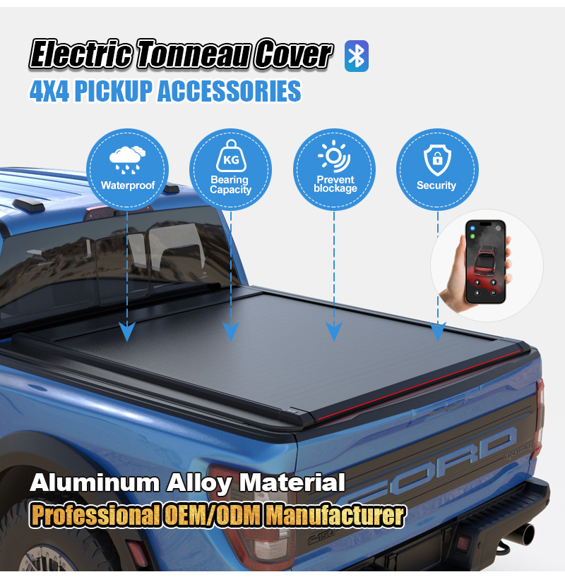 Zolionwil Electric Hand Anti-Pinching Roller Lid Shutter Truck Bed Pickup Tonneau Cover for Toyota Hilux Revo Vigo Gd6 Gr Sr5 2025