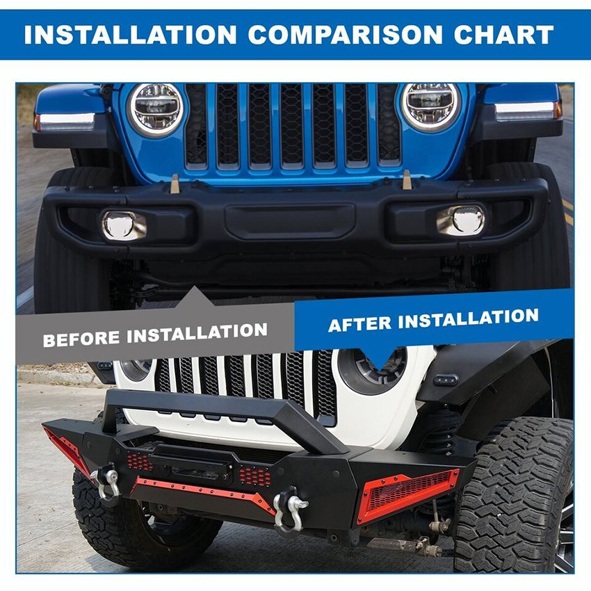 Handas Hot Sale Pickup Truck Accessories Front Bumper Nudge Bar Bull Bar for Jeep Wrangler Jk Jl