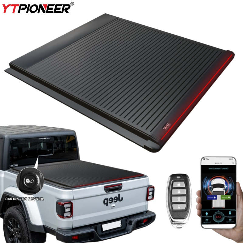 Jeep Gladiator Jt Pickup Electric Roller Shutter Lid Aluminum Retractable Hard Barrel Tonneau Covers Truck Bed Cover