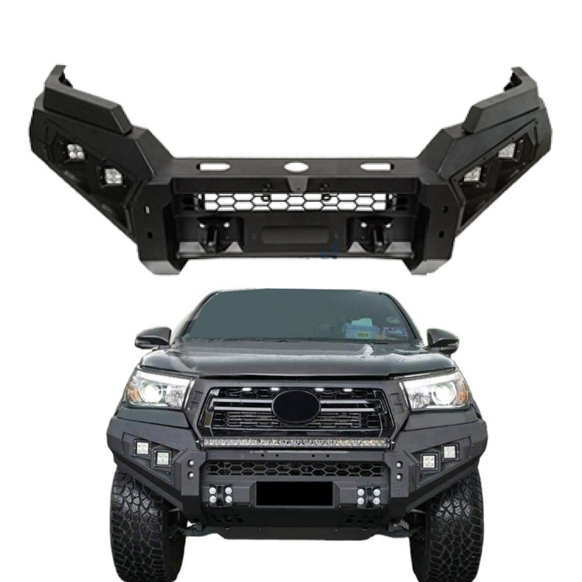4X4 Pickup Car Offroad Accessories Black Steel Front Bumper Bull Bar for Toyota Hilux Revo Vigo Rocco