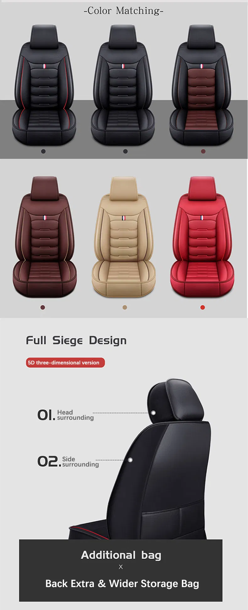 Universal PVC Leather Car Seat Cover detailing