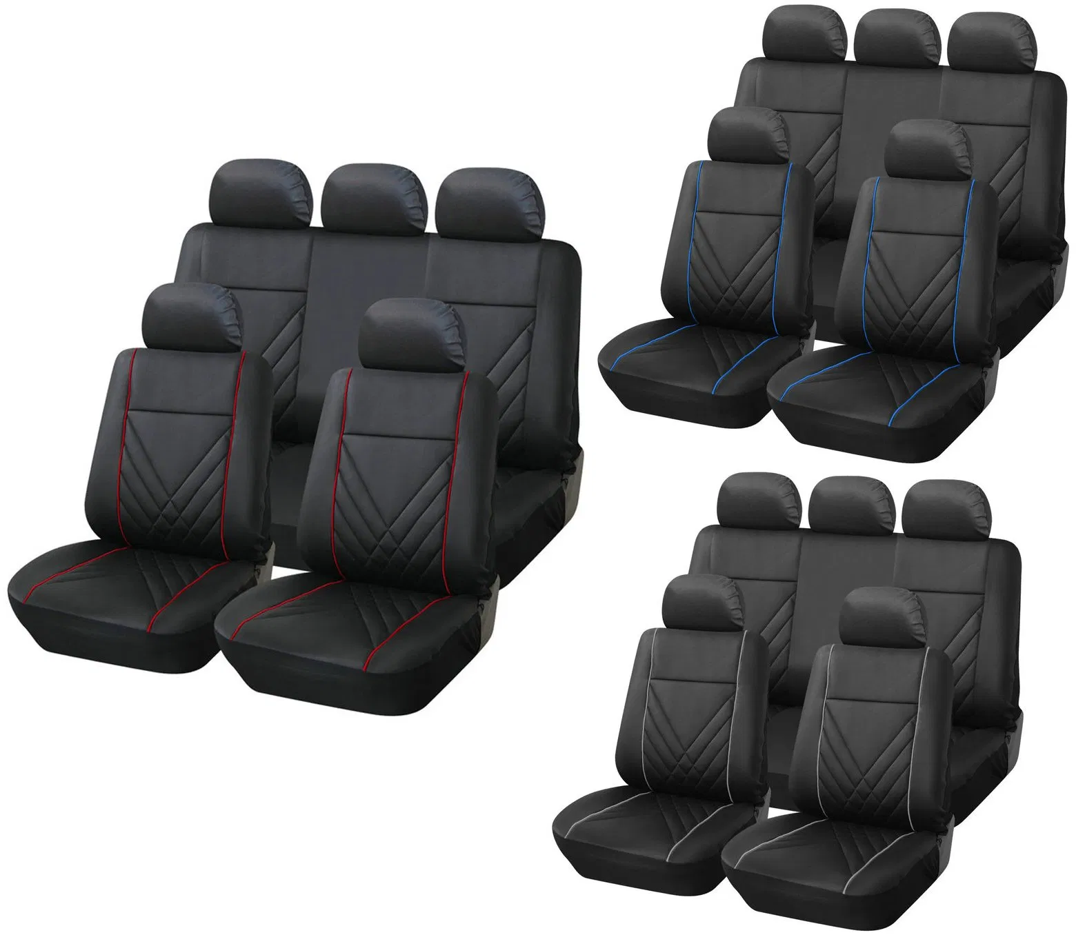 AG-S458 Luxury Water-Resistant Synthetic Leather (faux leather) Car Seat Cover