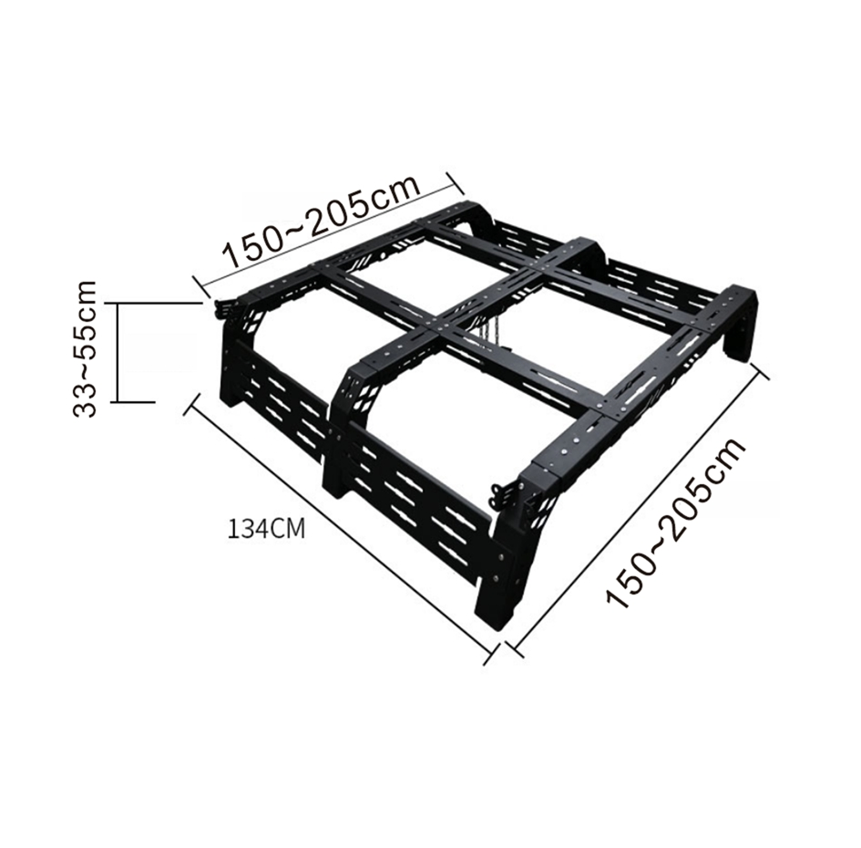 Remaco Nz 4WD Carbon Steel Adjustable Ute Truck Bed Roof Rack with Integrated Tail Lights for Ranger Toyota