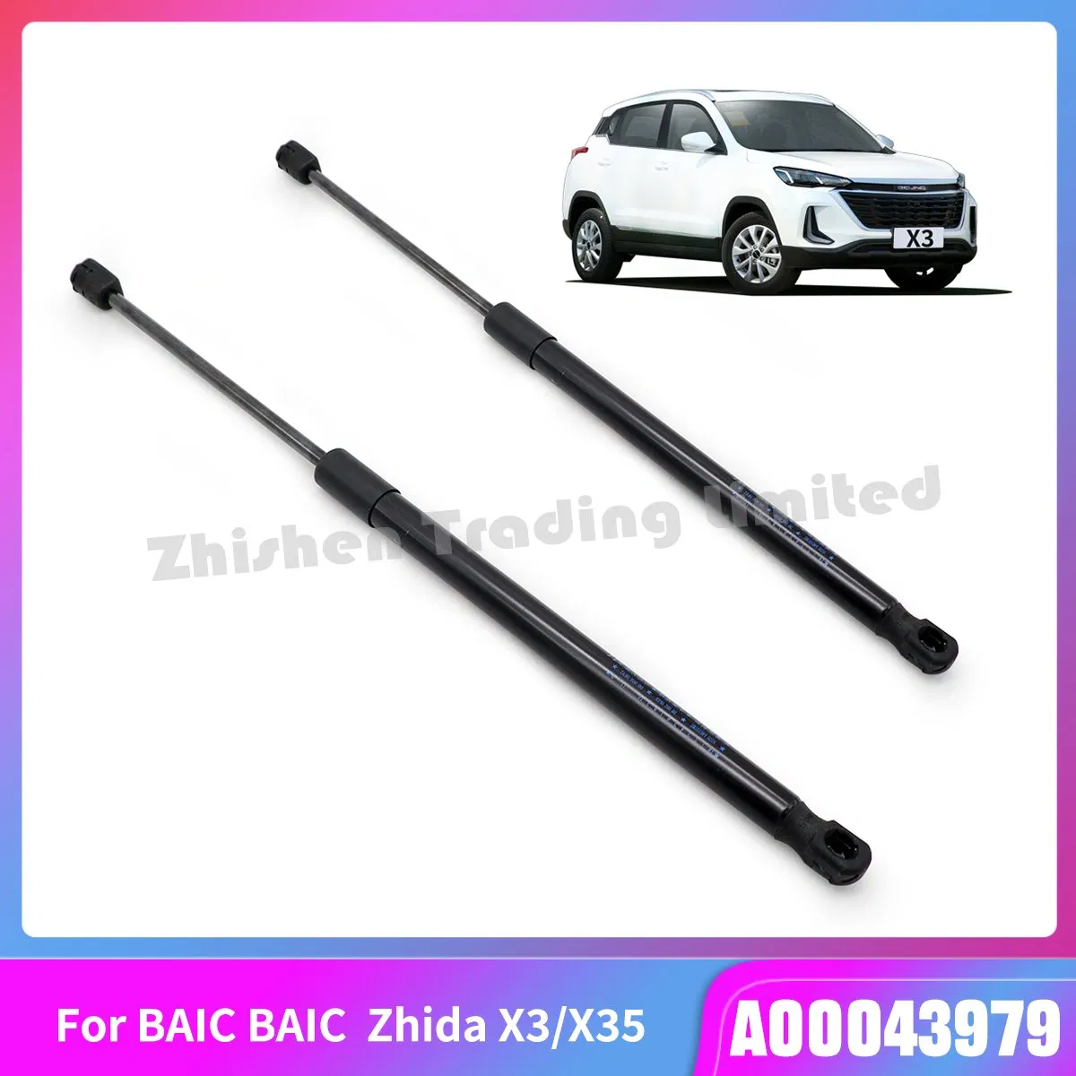 Baic Auto Spare Part Auto Accessory for X25 Senova Zhida X3 X35 Rear Tailgate Support Rod Back Gate Gas Spring Assist Hydraulic Rod Rear Trunk Top Rod