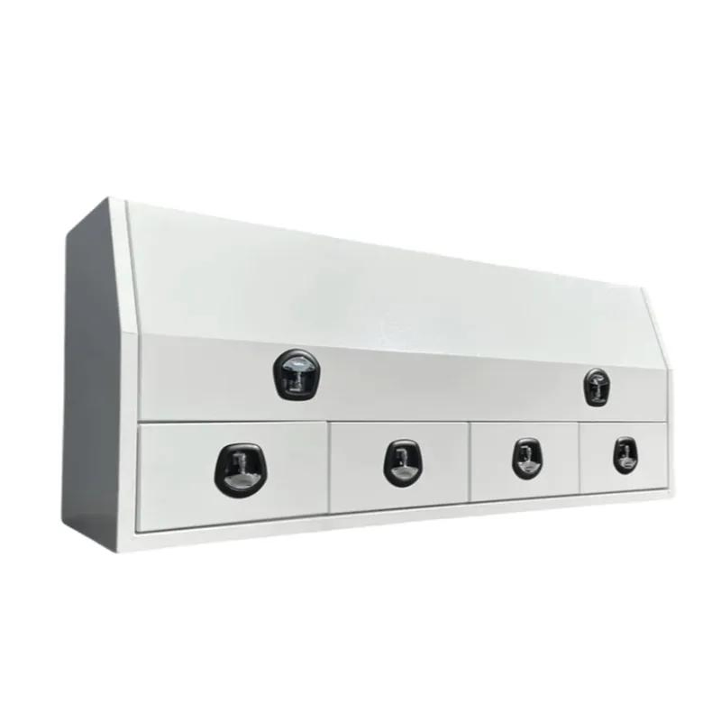 Custom Aluminum Heavy-Duty Lockable Side Opening Toolbox with 3-Quarter Opening Door &amp; Multi Drawers for Ute Pickup Truck