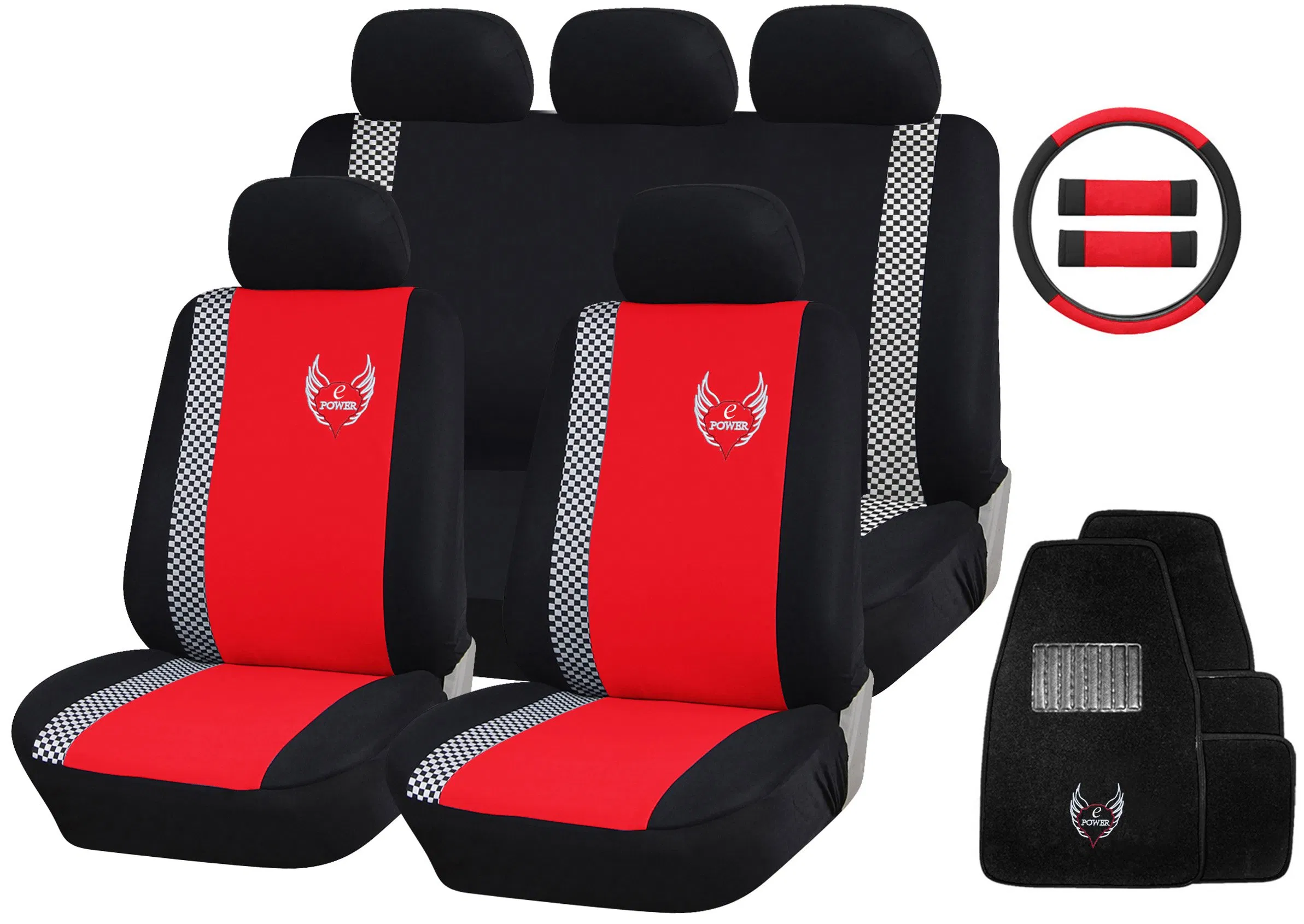 AG-S400 "E Power" Polyester and Jacquard Car Seat Cover Combo